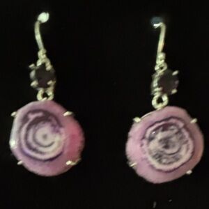 Elegant Purple and Silver Earrings